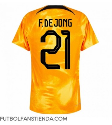 Países Bajos Frenkie de Jong #21 Primera Equipación Mundial 2022 Manga Corta